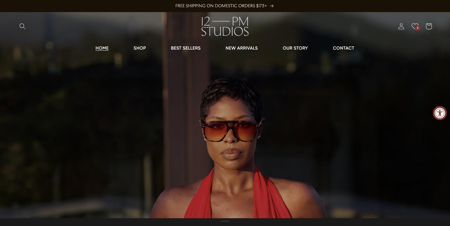 12PM Studios homepage on desktop